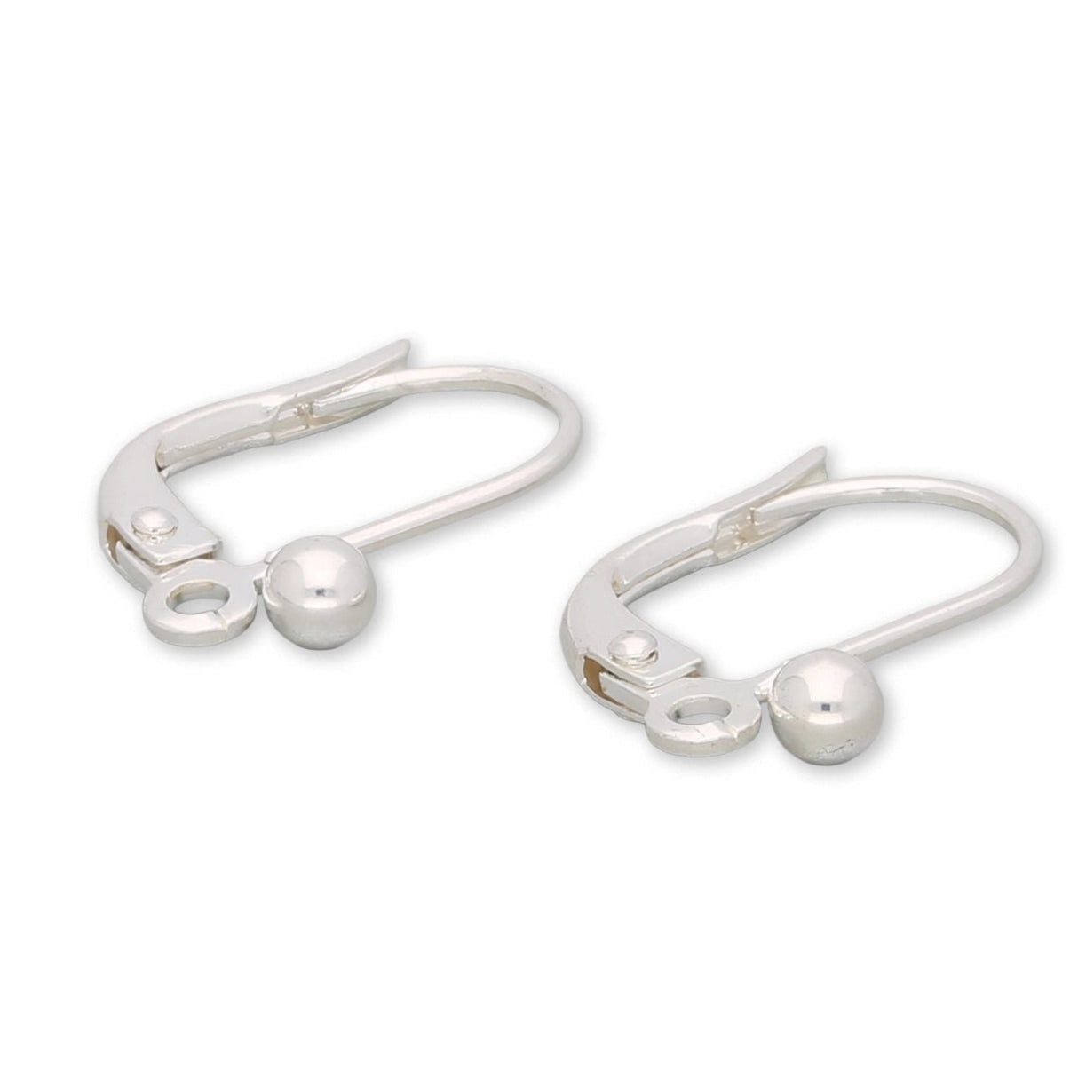 Ohrbügel für Ohrringe mit Kugel – 14.5 x 8 mm - Versilbert (4 Stk.) - PerlineBeads SA