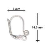 Ohrbügel für Ohrringe mit Kugel – 14.5 x 8 mm - Versilbert (4 Stk.) - PerlineBeads SA