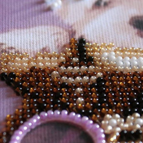 Perlen-Stickbild 15 × 15 cm • Hündchen in der Handtasche - PerlineBeads SA