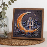 Perlen-Stickbild 15 × 15 cm • Mondsichel & Sternenhimmel - PerlineBeads SA