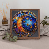 Perlen-Stickbild Mond & Sterne • Magical Dreams • 20 x 20 cm - PerlineBeads SA