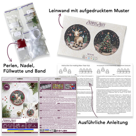 Perlen-Stickset Weihnachtsanhänger • Rentier & Christbaum - PerlineBeads SA