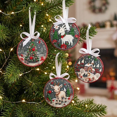 Perlen-Stickset Weihnachtsanhänger • Rentier & Christbaum - PerlineBeads SA