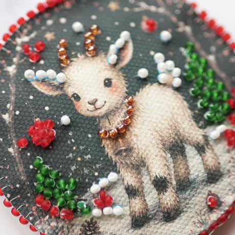 Perlen-Stickset Weihnachtsanhänger • Rentier & Christbaum - PerlineBeads SA