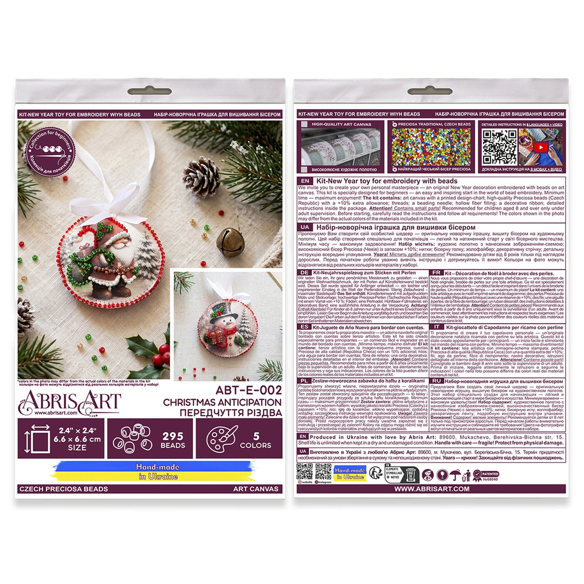 Perlen-Stickset Weihnachtsanhänger • Weihnachtsmann & Schneemann - PerlineBeads SA