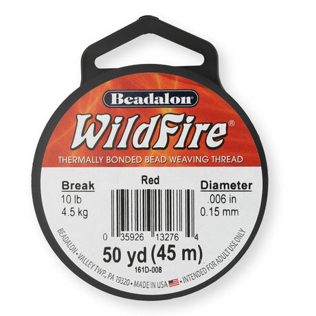 Perlenfaden Wildfire ∅ 0.15 mm – Red (45,8 m) - PerlineBeads SA
