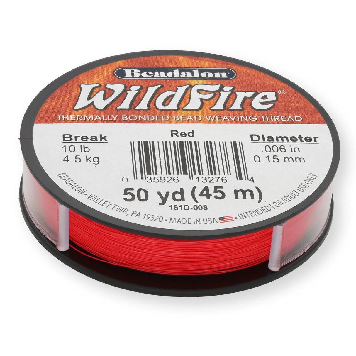 Perlenfaden Wildfire ∅ 0.15 mm – Red (45,8 m) - PerlineBeads SA