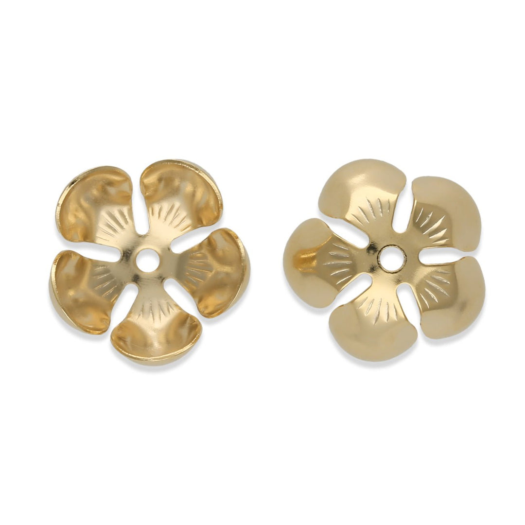 Perlenkappen Blumenform – 13 mm - Gold - PerlineBeads