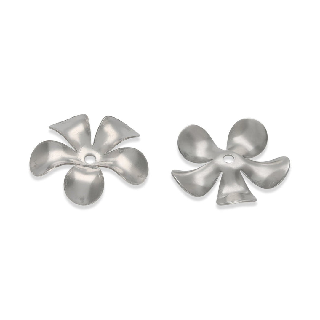 Perlenkappen Blumenform – 15 mm - Stahl - PerlineBeads