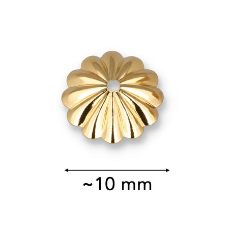 Perlenkappen Blumenform – 9,5 x 10 mm - Gold - PerlineBeads SA