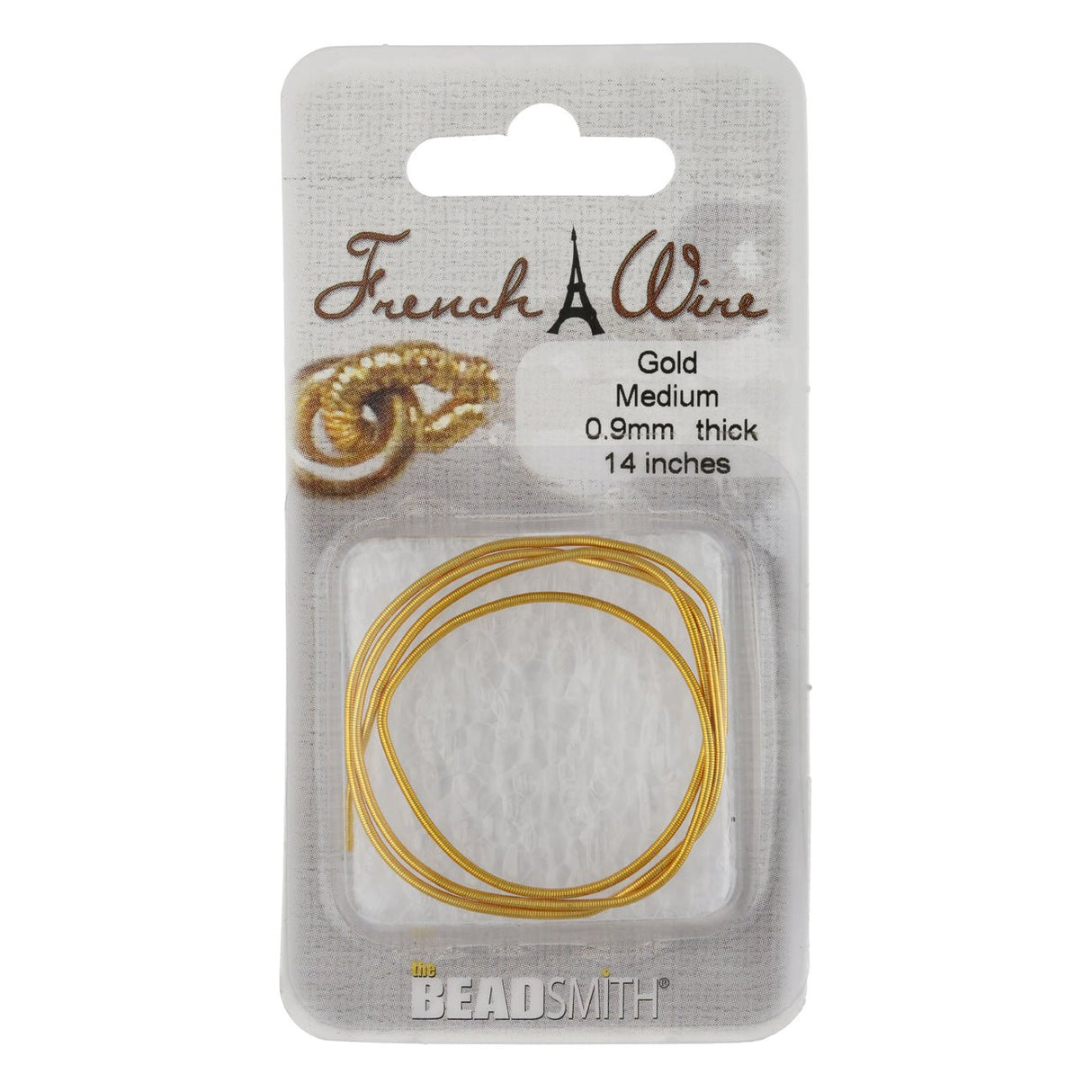 Perlspiraldraht (French Wire) 0,9 mm - Medium - Farbe Gold - PerlineBeads