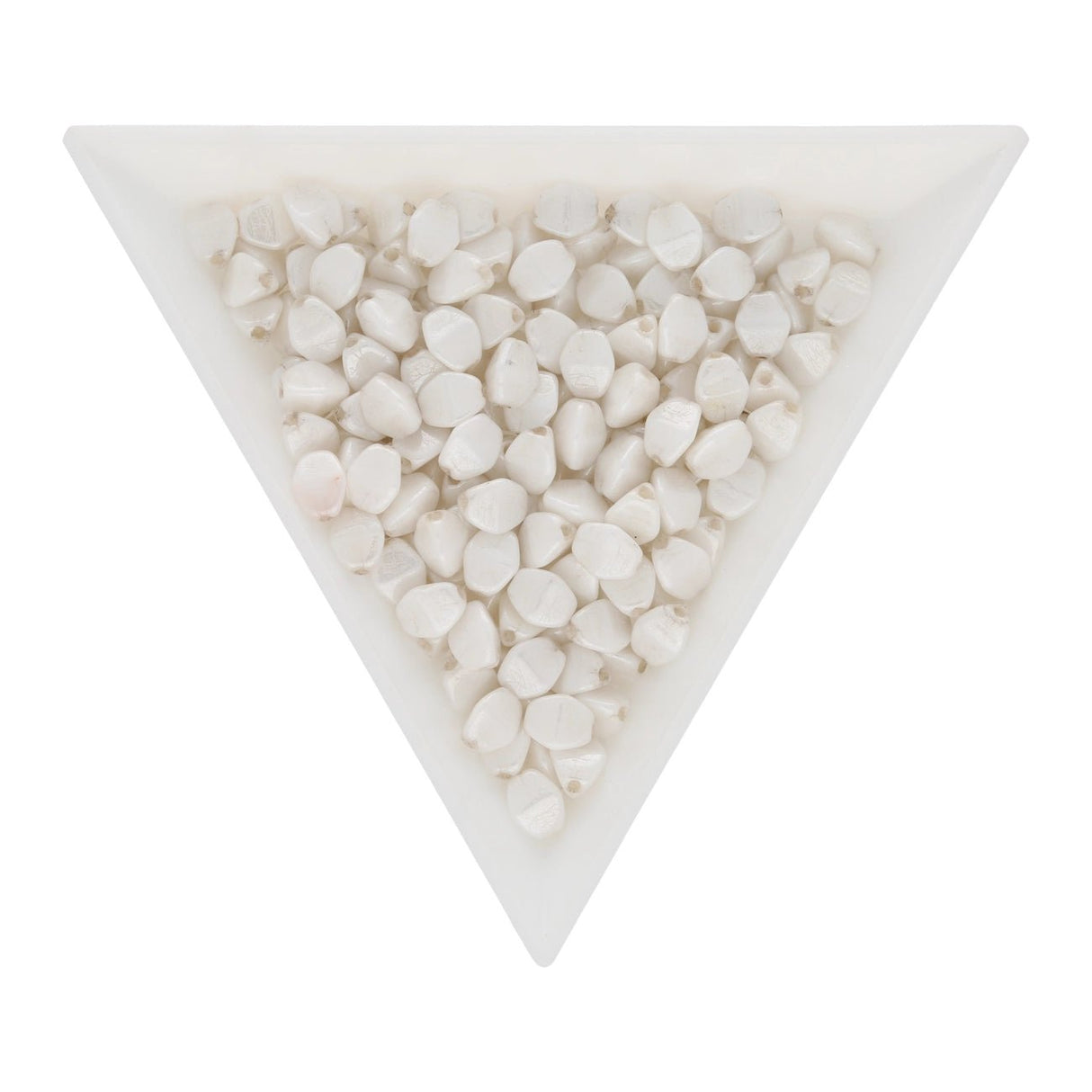 Pinch Bead 5x3 mm - Chalk White Luster - PerlineBeads SA