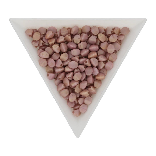 Pinch Bead 5x3 mm - Chalk White Red Luster - PerlineBeads SA