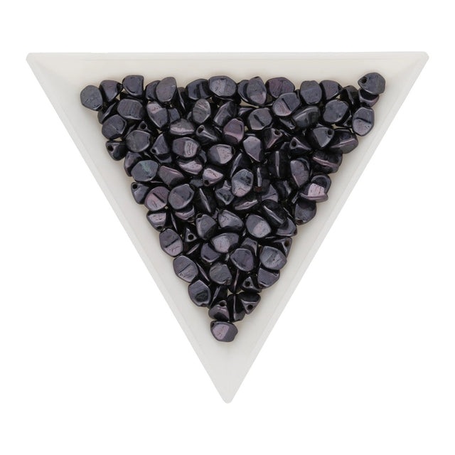 Pinch Bead 5x3 mm - Jet Blue Luster - PerlineBeads SA