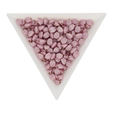 Pinch Bead 5x3 mm - White Opal Luster Lila - PerlineBeads SA