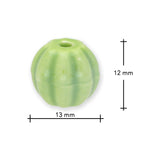 Porzellanperlen "Kürbisform" - Gelbgrün (5 Stk.) - PerlineBeads