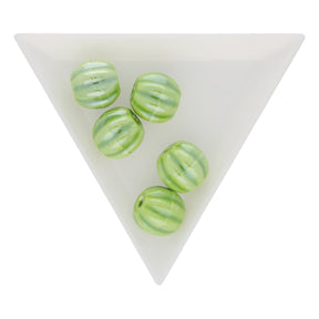 Porzellanperlen "Kürbisform" - Gelbgrün (5 Stk.) - PerlineBeads