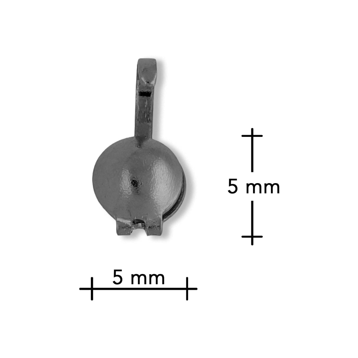 Quetschkalotten 5 mm (20 Stk.) - Gunmetal - PerlineBeads SA