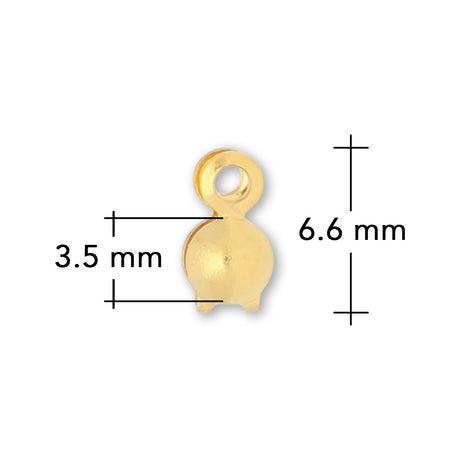 Quetschkalotten 6,6 x 3,5 mm (20 Stk.) - vergoldet - PerlineBeads SA