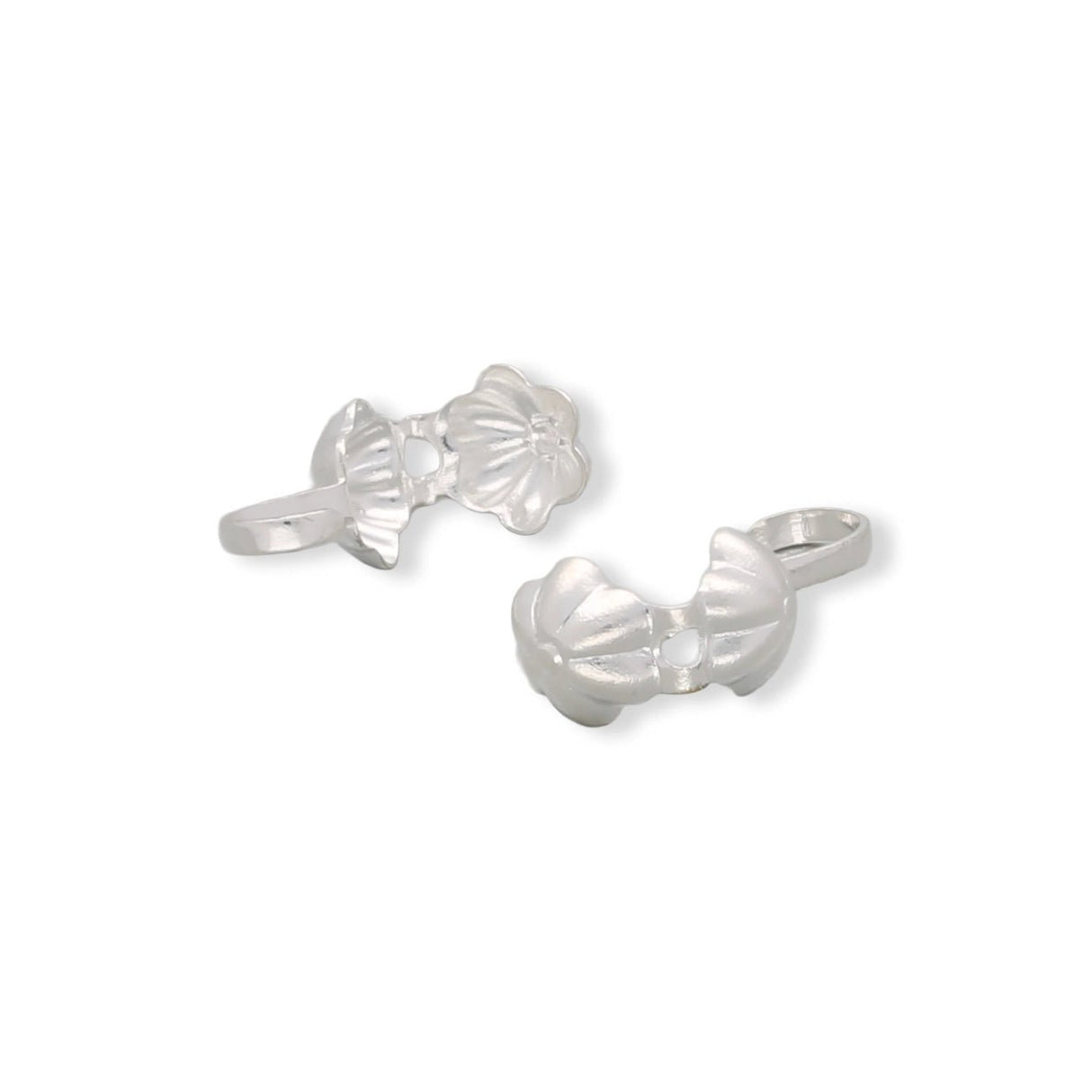 Quetschkalotten Blumenmotiv (20 Stk.) - Silberfarbe - PerlineBeads SA