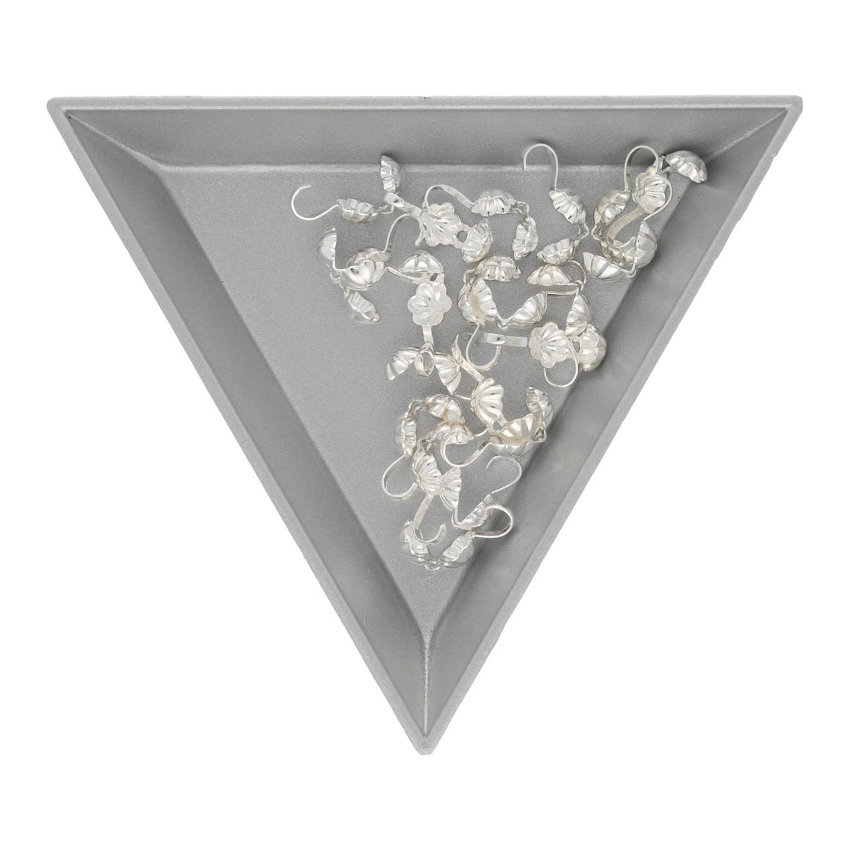 Quetschkalotten Blumenmotiv (20 Stk.) - Silberfarbe - PerlineBeads SA