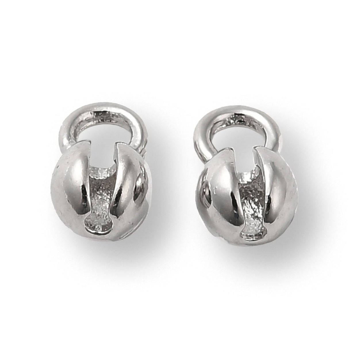 Quetschkalotten platiniert – 6x4 mm (10 Stk.) - PerlineBeads SA