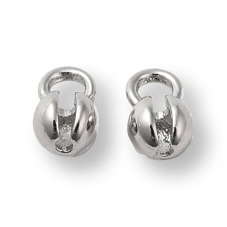 Quetschkalotten platiniert – 6x4 mm (10 Stk.) - PerlineBeads SA