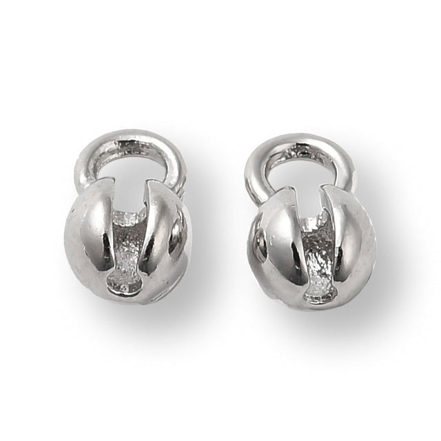 Quetschkalotten platiniert – 6x4 mm (10 Stk.) - PerlineBeads SA