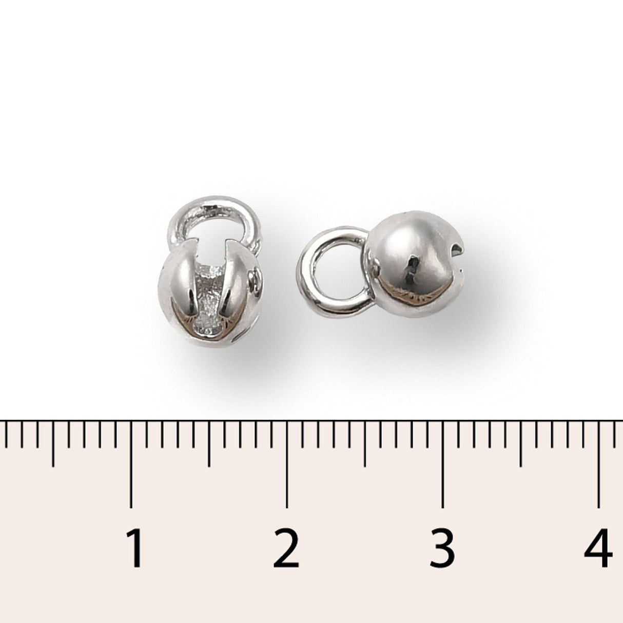 Quetschkalotten platiniert – 6x4 mm (10 Stk.) - PerlineBeads SA