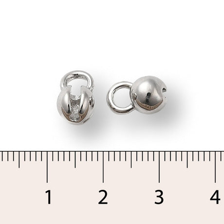 Quetschkalotten platiniert – 6x4 mm (10 Stk.) - PerlineBeads SA