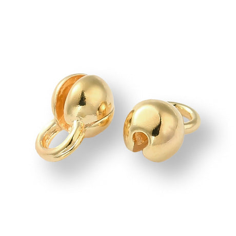 Quetschkalotten vergoldet – 6x4 mm (10 Stk.) - PerlineBeads SA