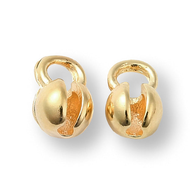 Quetschkalotten vergoldet – 6x4 mm (10 Stk.) - PerlineBeads SA