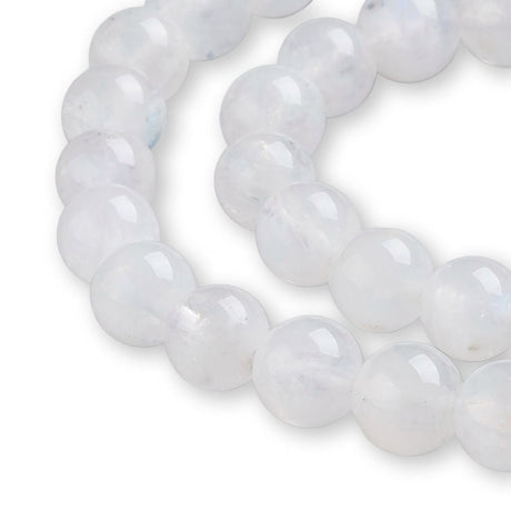 Regenbogen - Mondstein Perlen rund - 6 mm - Weiss - PerlineBeads SA