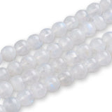 Regenbogen - Mondstein Perlen rund - 6 mm - Weiss - PerlineBeads SA