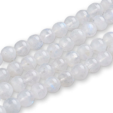 Regenbogen - Mondstein Perlen rund - 6 mm - Weiss - PerlineBeads SA