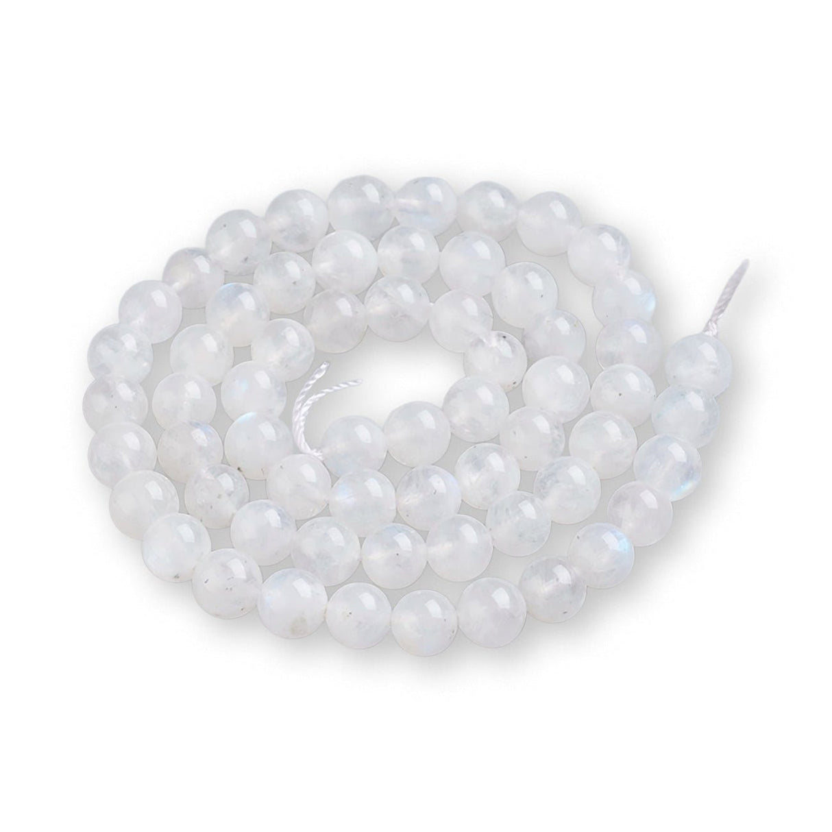 Regenbogen - Mondstein Perlen rund - 6 mm - Weiss - PerlineBeads SA