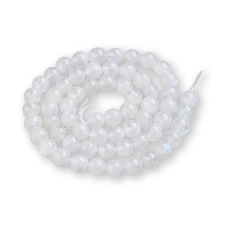 Regenbogen - Mondstein Perlen rund - 6 mm - Weiss - PerlineBeads SA