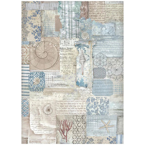 Reispapier - Decoupage "Silent Sea" - Textur - A4 - PerlineBeads SA