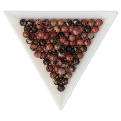 Rhodonit Perlen mit Matrix · rund · 4 mm - PerlineBeads SA