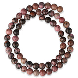 Rhodonit Perlen mit Matrix · rund · 6 mm - PerlineBeads SA