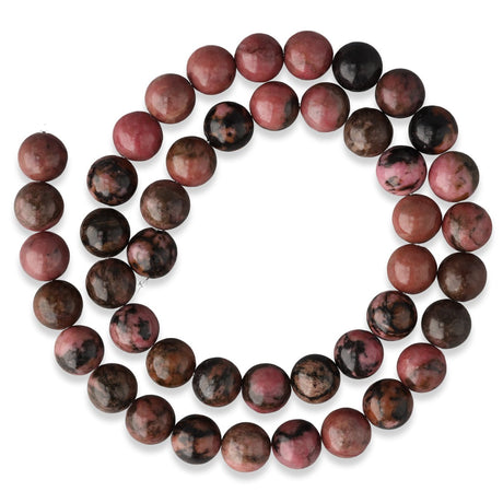 Rhodonit Perlen mit Matrix · rund · 8 mm - PerlineBeads SA