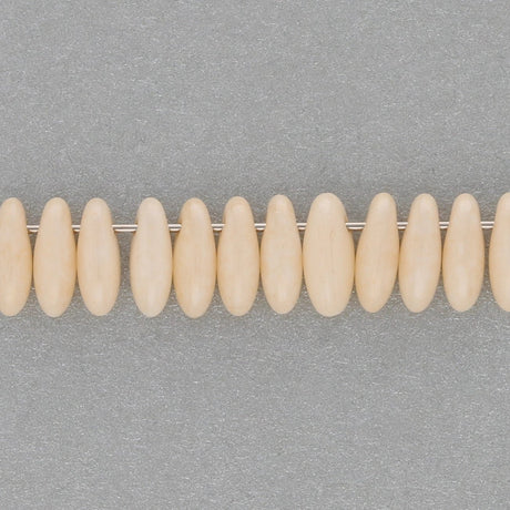 Rizo Glasperlen - 2,5 x 6 mm - Chalk White Champagne Luster - PerlineBeads SA