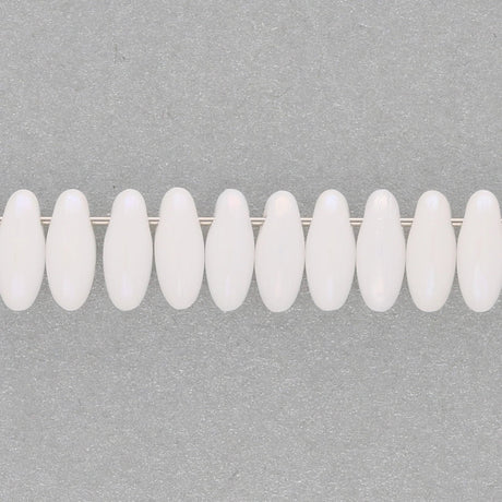 Rizo Glasperlen - 2,5 x 6 mm - Chalk White Luster - PerlineBeads SA