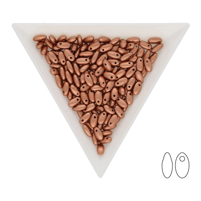 Rizo Glasperlen - 2,5 x 6 mm - Crystal Vintage Copper - PerlineBeads SA