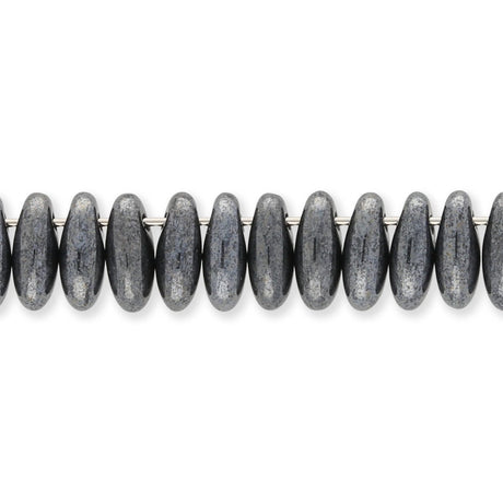 Rizo Glasperlen - 2,5 x 6 mm - Jet Hematite - PerlineBeads SA