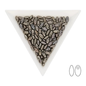 Rizo Glasperlen - 2,5 x 6 mm - Metallic Zinc Iris - PerlineBeads SA