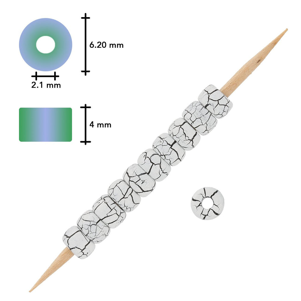 Rocailles Perlen Matubo 2/0 - Ionic White/Jet - PerlineBeads