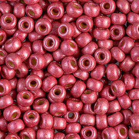Rocailles-Perlen Miyuki 6/0 – Duracoat Matte Galvanized Light Cranberry - PerlineBeads SA