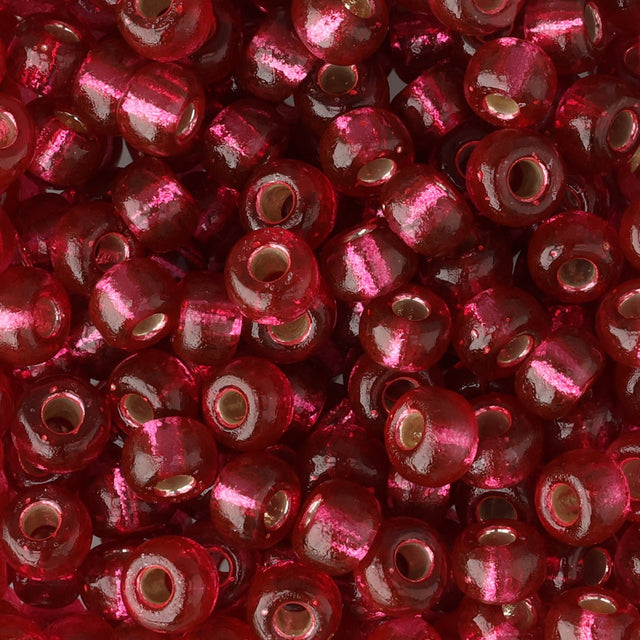 Rocailles-Perlen Miyuki 6/0 – Duracoat Silverlined Dyed Raspberry - PerlineBeads SA