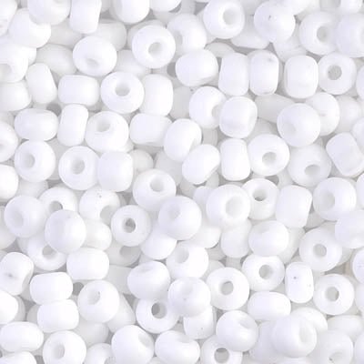 Rocailles-Perlen Miyuki 6/0 – Matte Opaque White - PerlineBeads SA